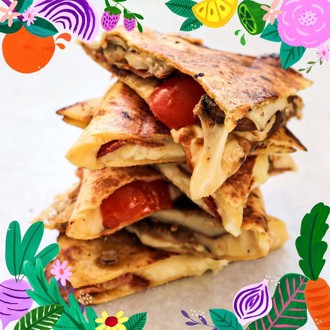 stack of breakfast quesadillas