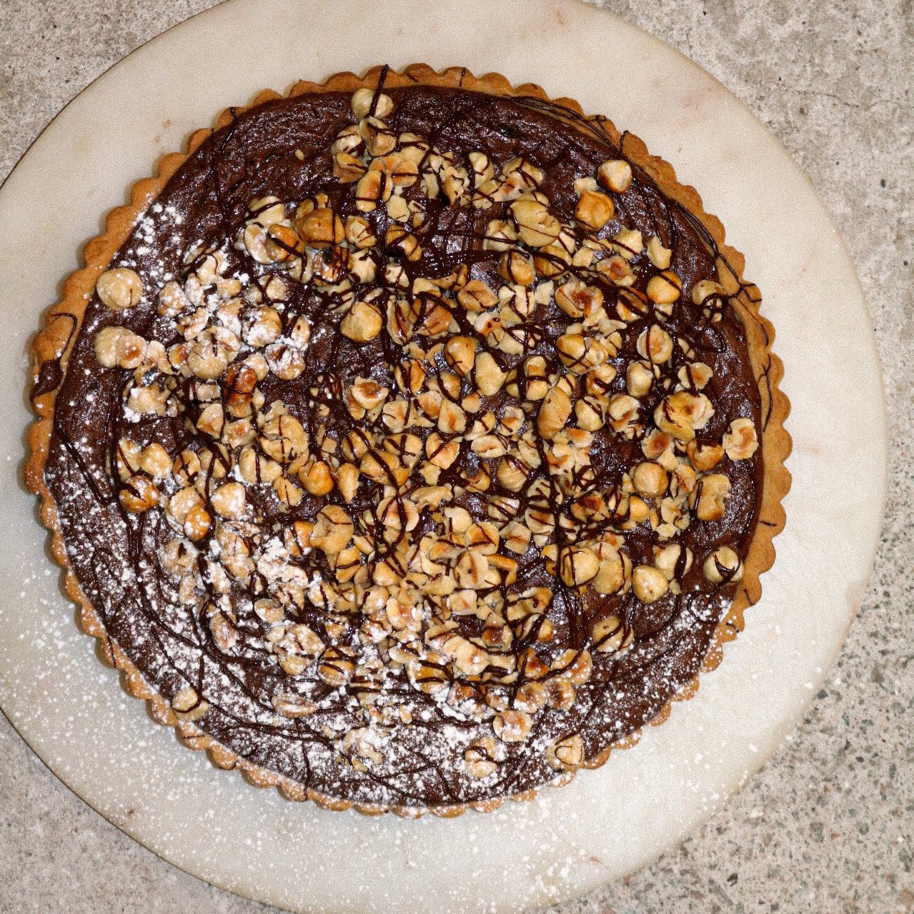 chocolate and hazelnut tart