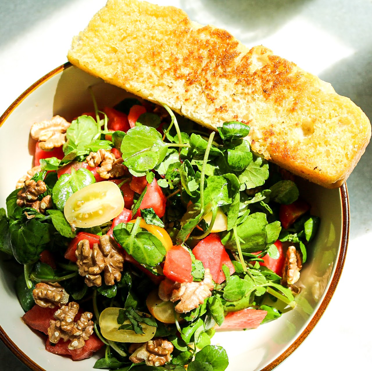 salad with focaccia